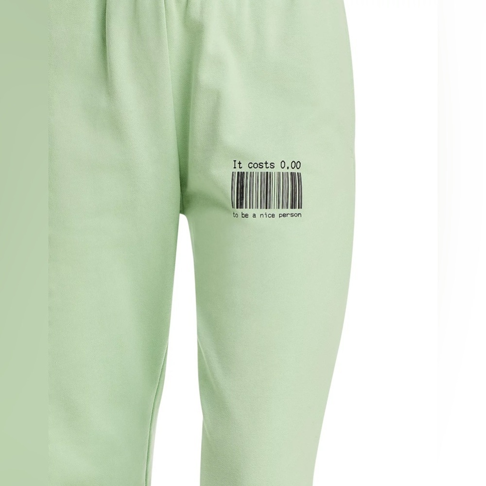 The Mayfair Group It Costs Zero Dollars Graphic Sweatpants in Seafoam - Size M/L - Picture 4 of 8